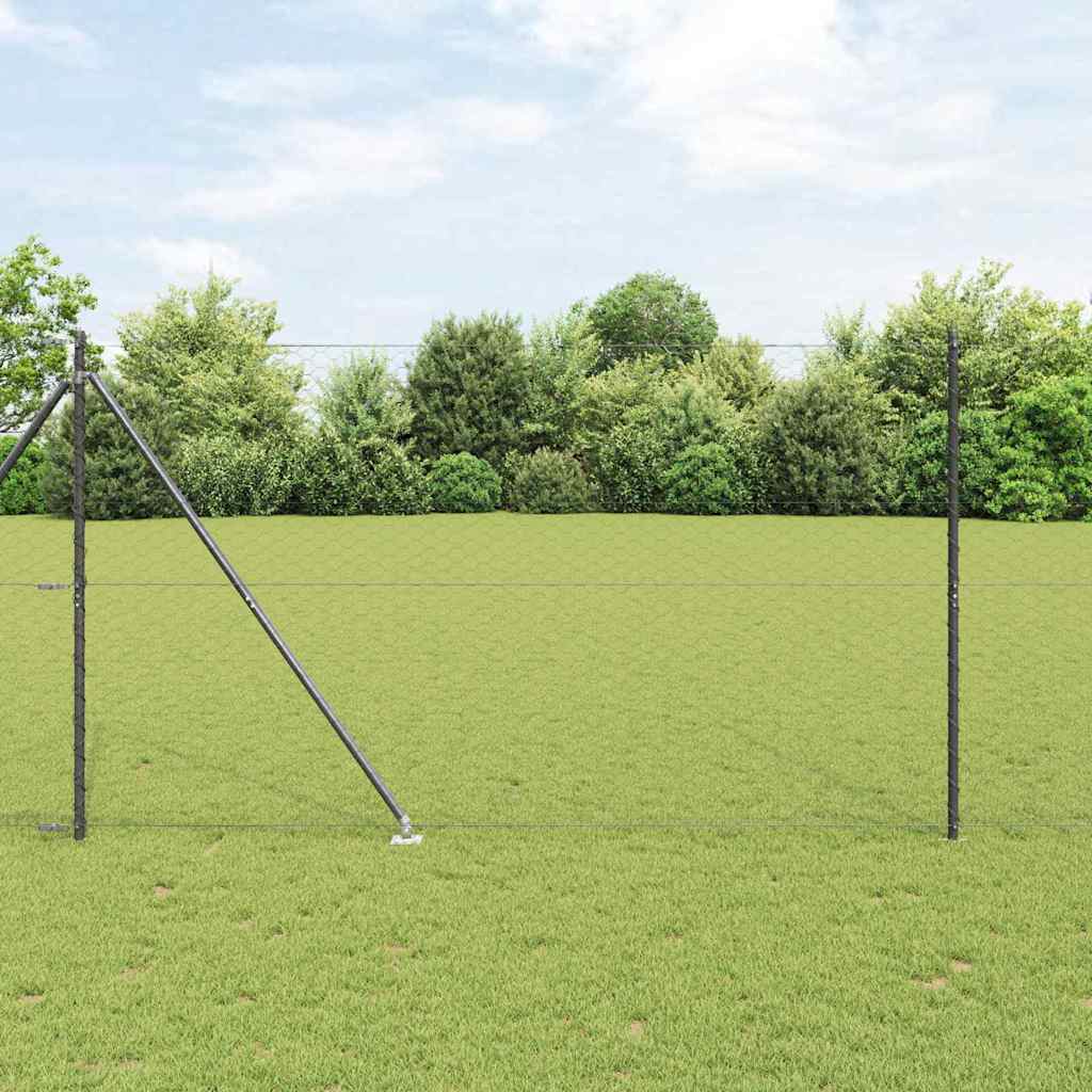 Vidaxl afrasteringspaal grijs 10 x 1,6 m (50 mm gaas) staal en pvc