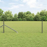 Vidaxl afrasteringspaal grijs 25 x 0,4 m (25 mm gaas) staal en pvc