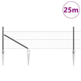 Vidaxl afrasteringspaal grijs 25 x 0,8 m (50 mm gaas) staal en pvc