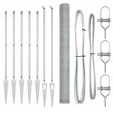 Vidaxl afrasteringspaal zilver 10 x 1,5 m (25 mm gaas) staal