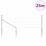 Vidaxl afrasteringspaal zilver 25 x 0,5 m (50 mm gaas) staal