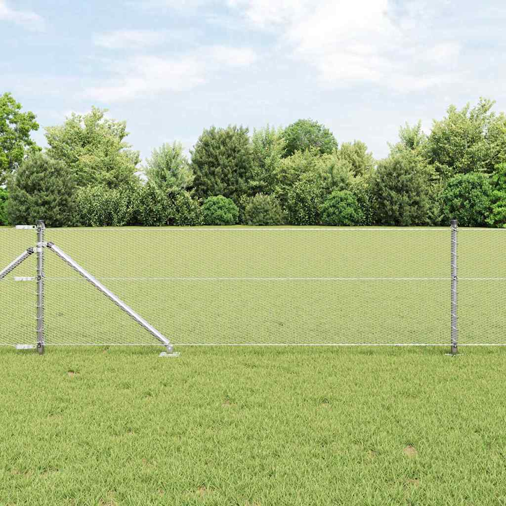 Vidaxl afrasteringspaal zilver 25 x 0,6 m (13 mm gaas) staal
