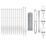 Vidaxl afrasteringspaal zilver 25 x 0,6 m (13 mm gaas) staal