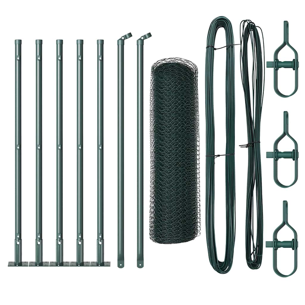 Vidaxl afrasteringspaal groen 10 x 0,4 m (25 mm gaas) staal en pvc