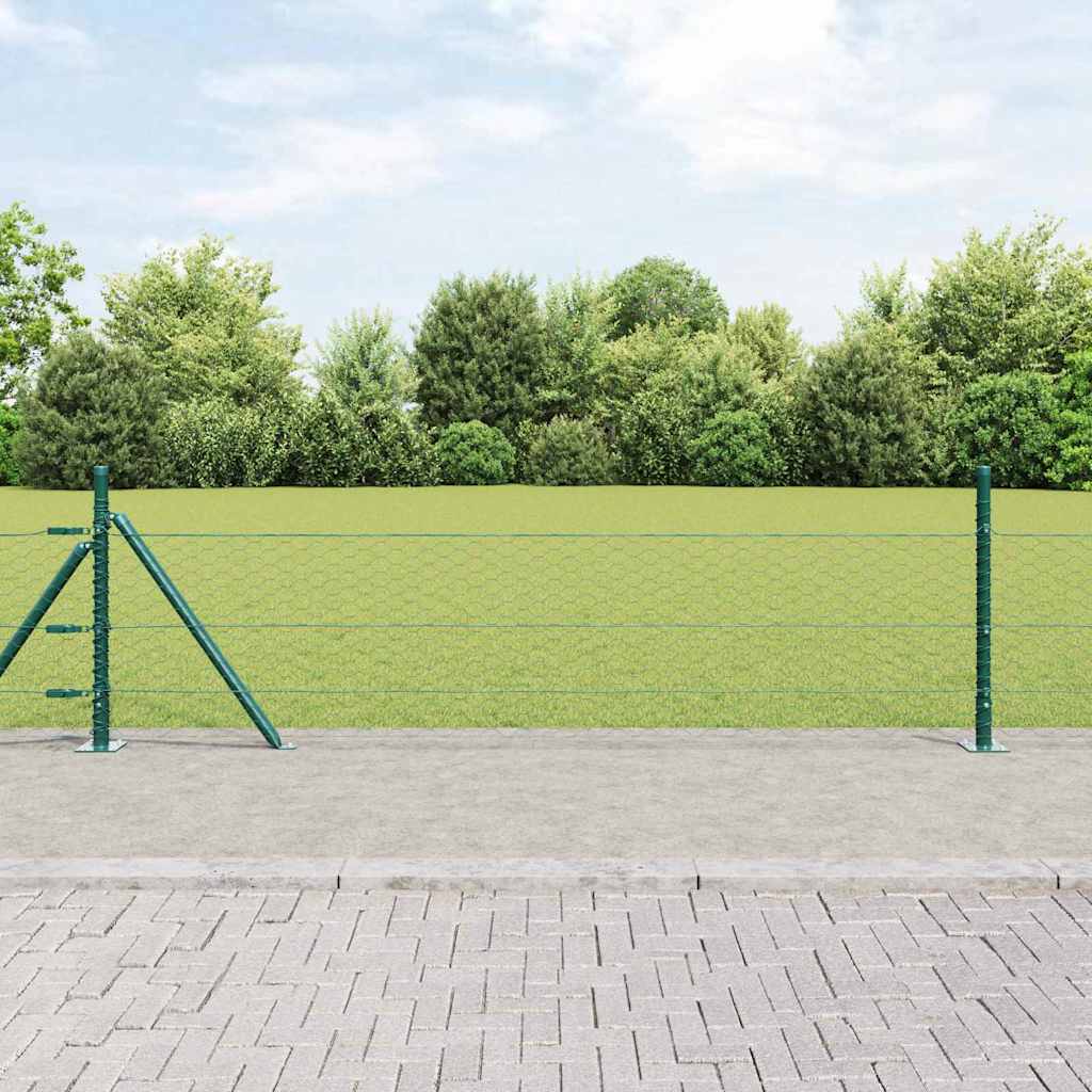 Vidaxl afrasteringspaal groen 10 x 0,5 m (36 mm gaas) staal en pvc