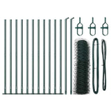 Vidaxl afrasteringspaal groen 25 x 0,6 m (36 mm gaas) staal en pvc