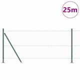 Vidaxl afrasteringspaal groen 25 x 0,8 m (25 mm gaas) staal en pvc