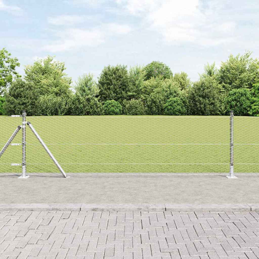 Vidaxl afrasteringspaal zilver 10 x 0,4 m (25 mm gaas) staal