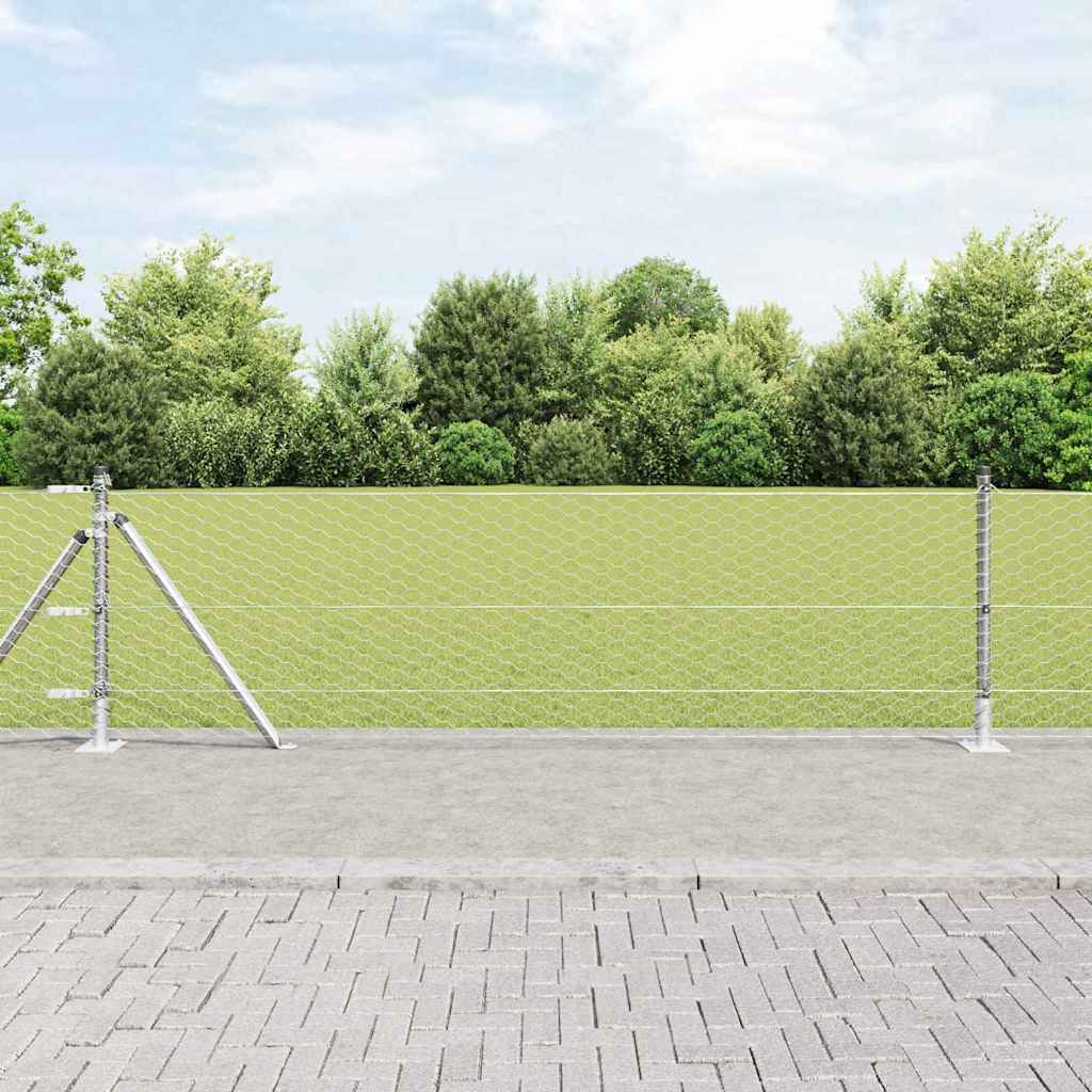 Vidaxl afrasteringspaal zilver 10 x 0,4 m (36 mm gaas) staal