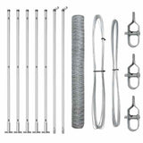 Vidaxl afrasteringspaal zilver 10 x 0,8 m (36 mm gaas) staal