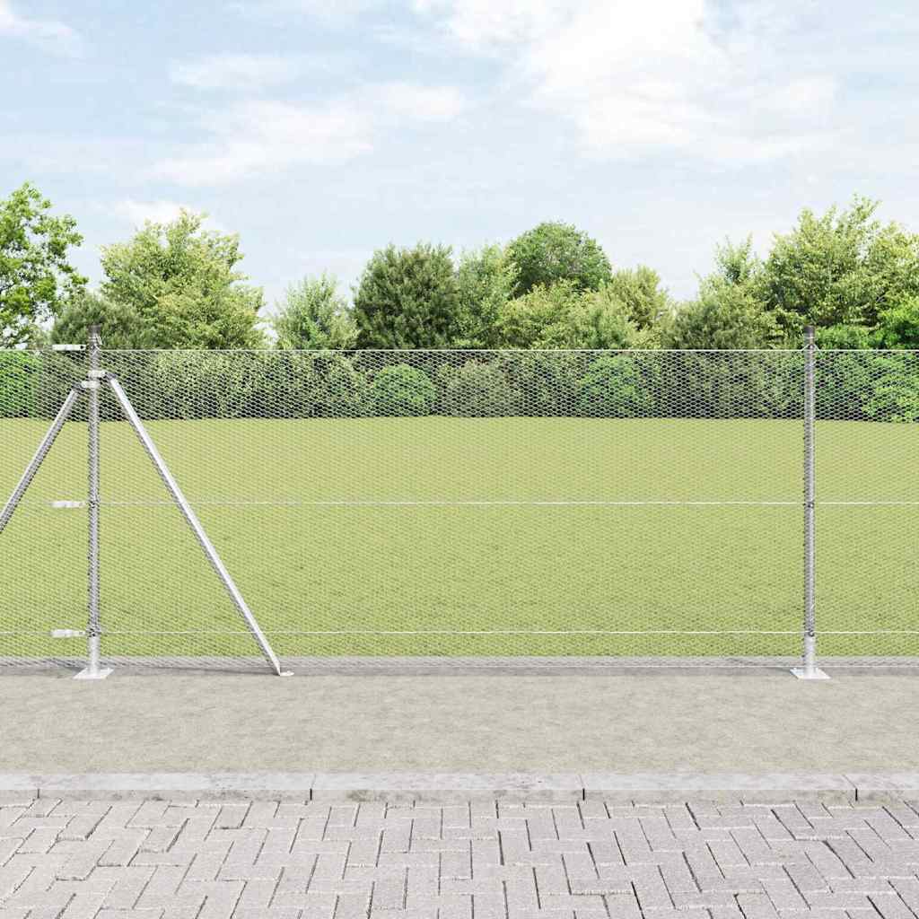 Vidaxl afrasteringspaal zilver 10 x 1 m (13 mm gaas) staal