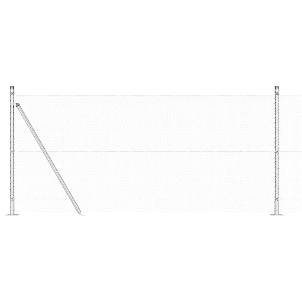 Vidaxl afrasteringspaal zilver 10 x 1 m (13 mm gaas) staal
