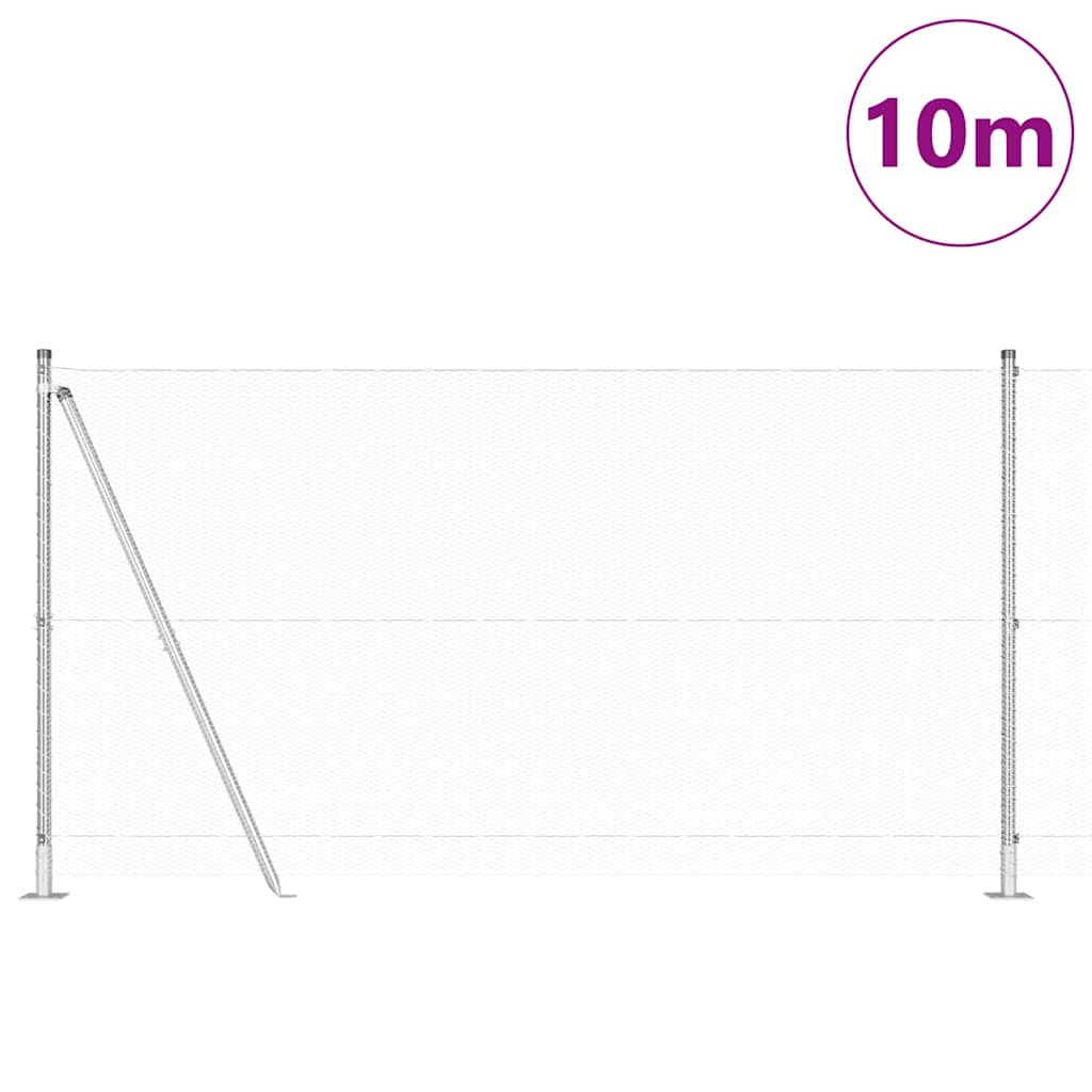 Vidaxl afrasteringspaal zilver 10 x 1,2 m (13 mm gaas) staal