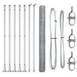 Vidaxl afrasteringspaal zilver 10 x 1,6 m (36 mm gaas) staal