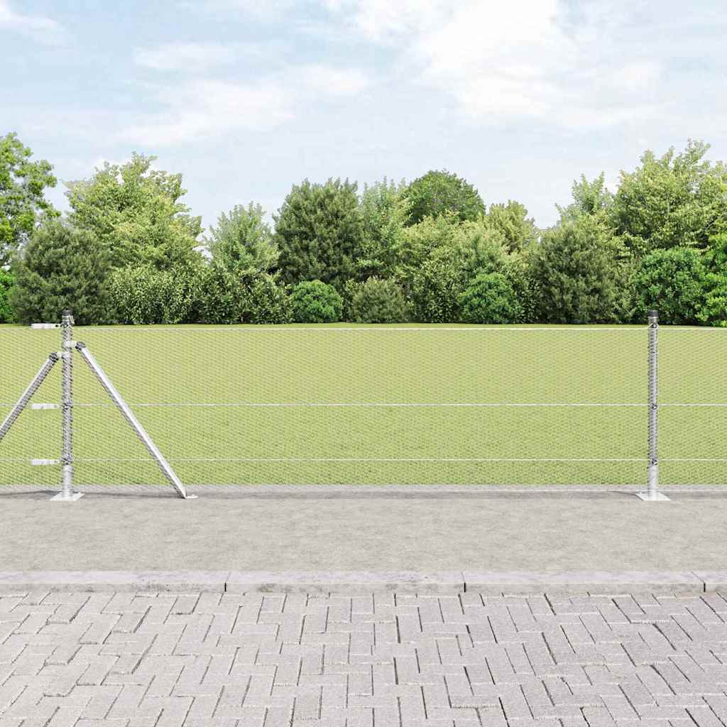 Vidaxl afrasteringspaal zilver 25 x 0,4 m (13 mm gaas) staal