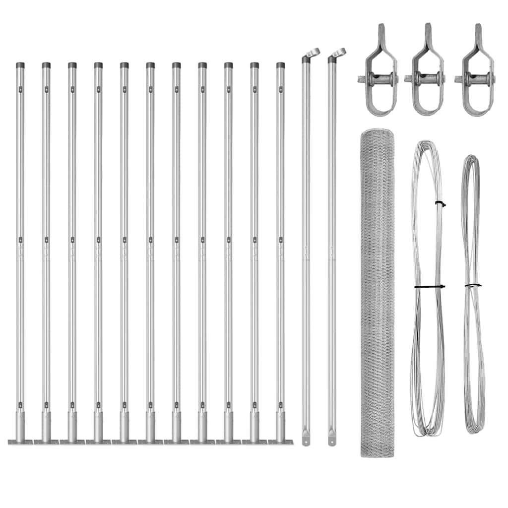Vidaxl afrasteringspaal zilver 25 x 1,4 m (25 mm gaas) staal
