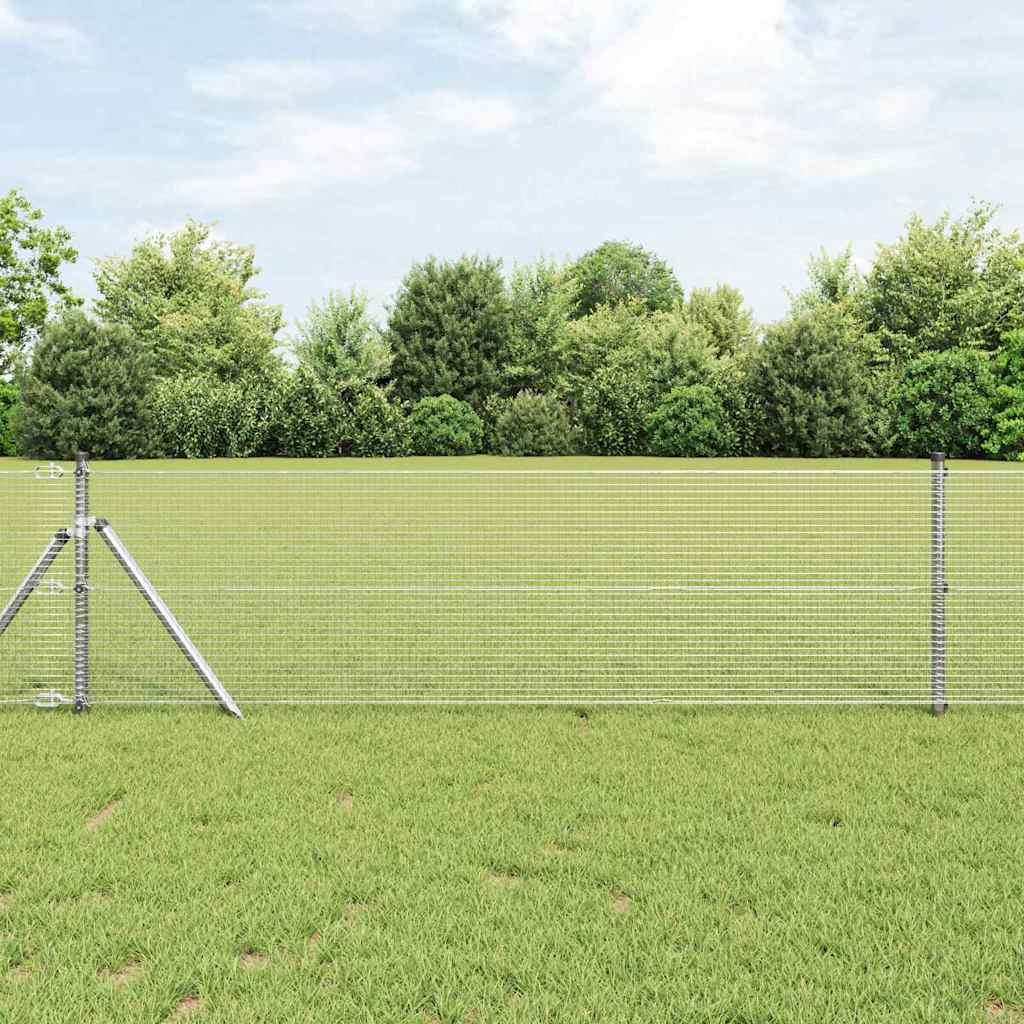 Vidaxl afrasteringspaal zilver 10 x 0,6 m (16 x 16 mm gaas) staal
