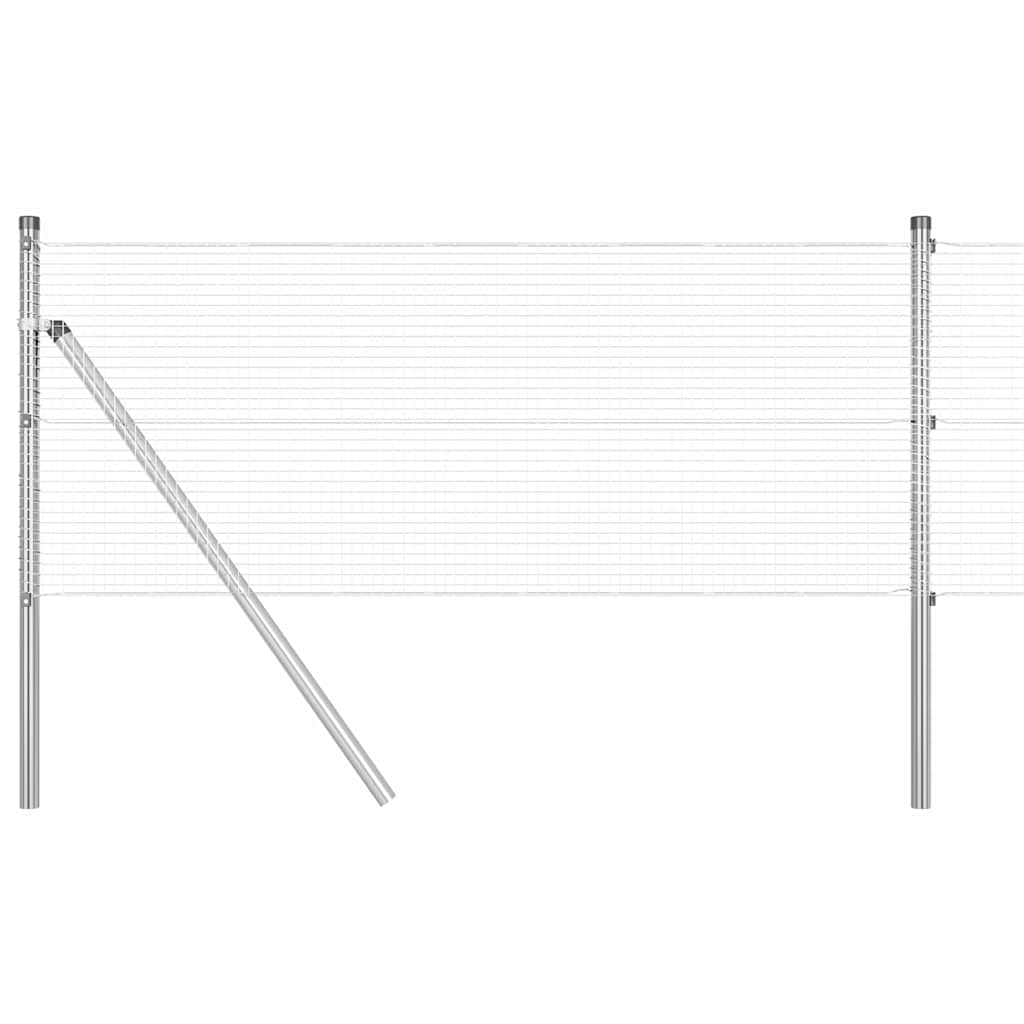 Vidaxl afrasteringspaal zilver 10 x 0,6 m (16 x 16 mm gaas) staal