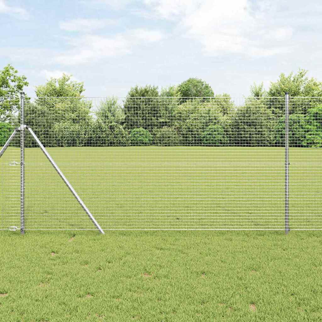 Vidaxl afrasteringspaal zilver 10 x 1 m (25 x 25 mm gaas) staal