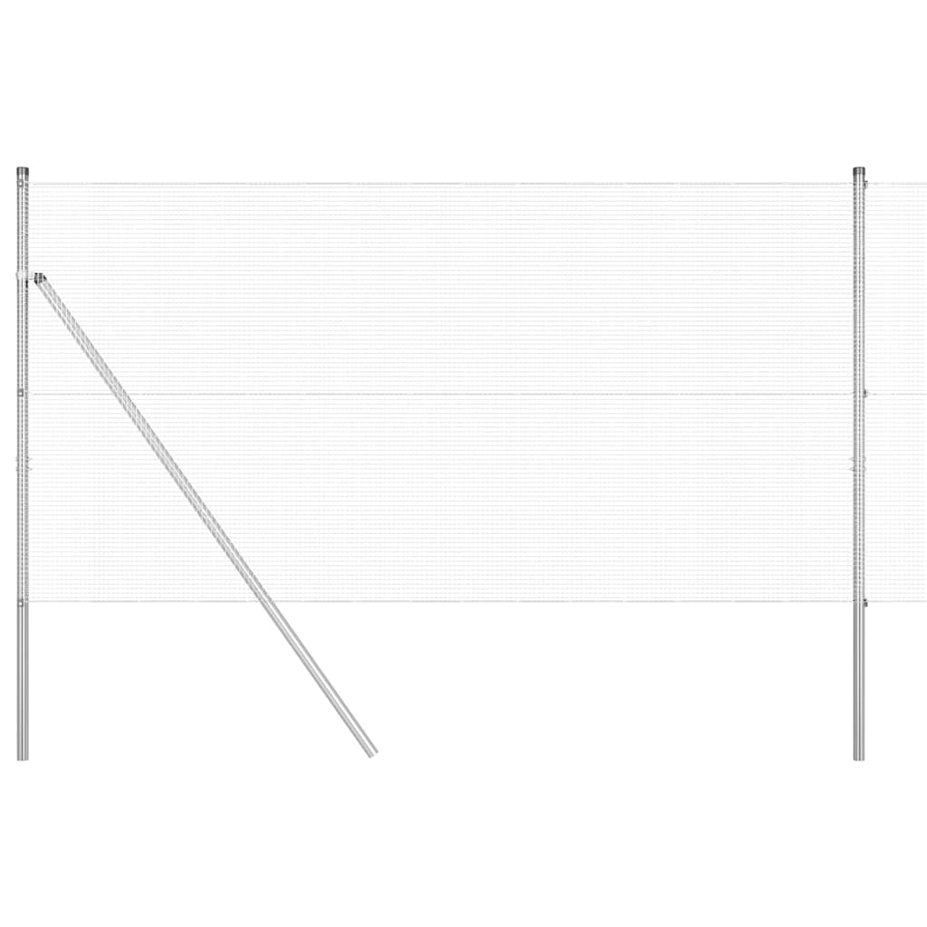 Vidaxl afrasteringspaal zilver 10 x 1,2 m (12 x 12 mm gaas) staal