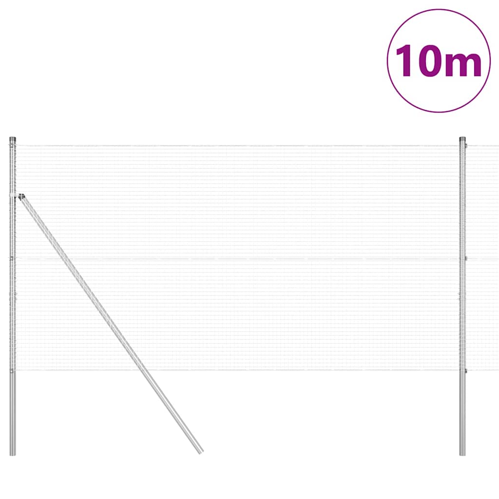 Vidaxl afrasteringspaal zilver 10 x 1,4 m (19 x 19 mm gaas) staal