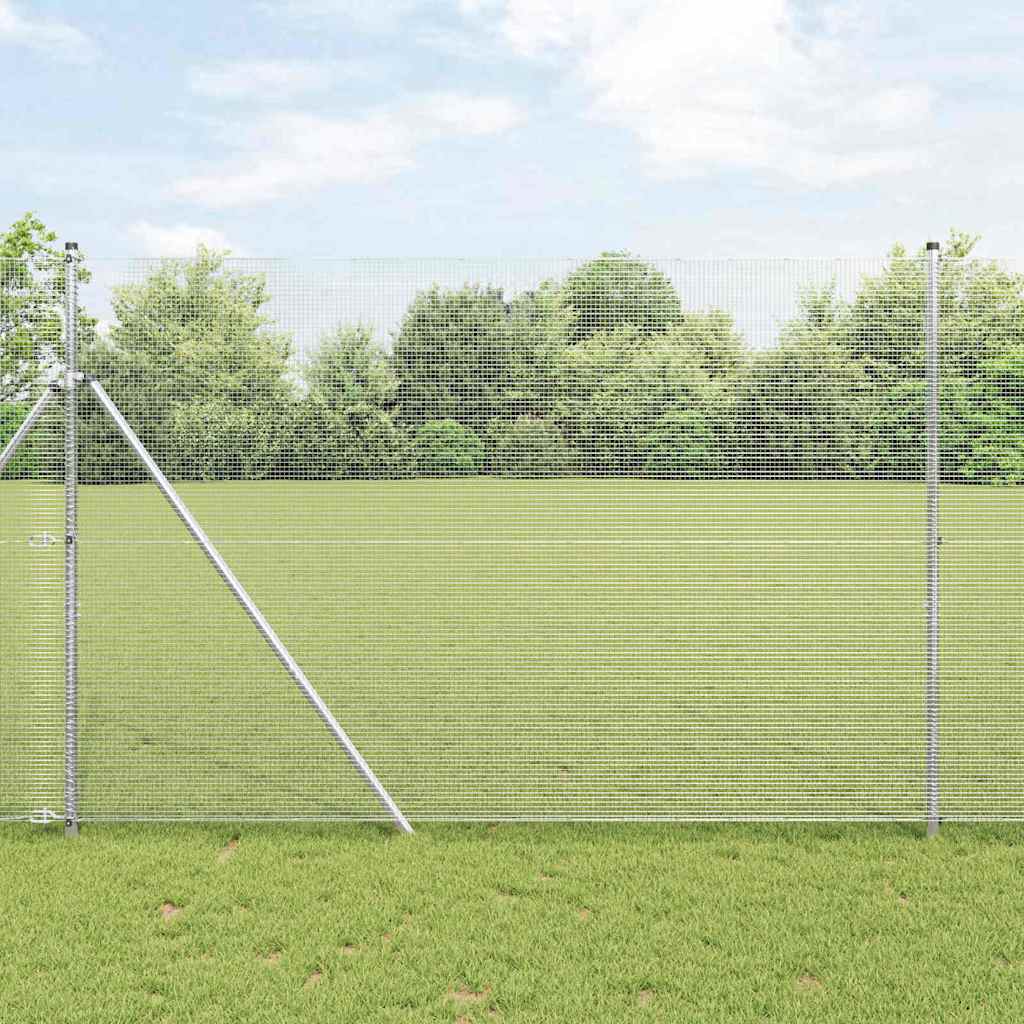 Vidaxl afrasteringspaal zilver 10 x 1,5 m (12 x 12 mm gaas) staal