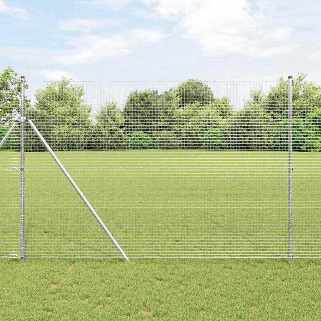 Vidaxl afrasteringspaal zilver 10 x 1,6 m (25 x 25 mm gaas) staal