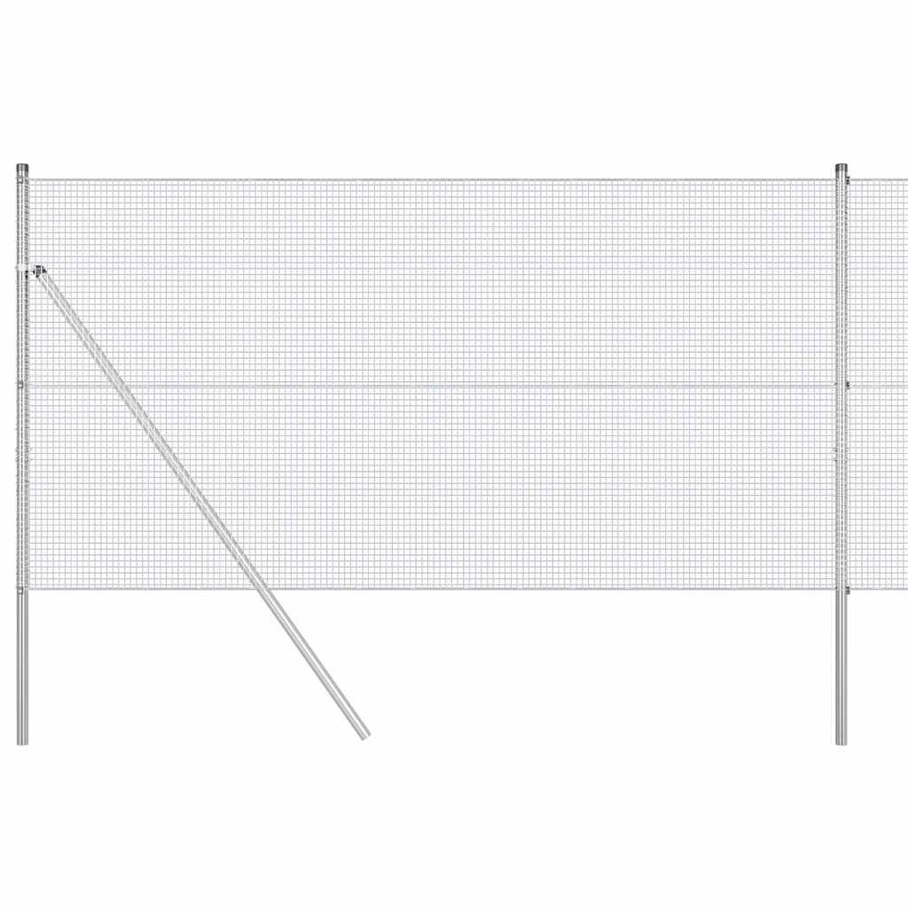 Vidaxl afrasteringspaal zilver 25 x 1 m (16 x 16 mm gaas) staal