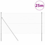 Vidaxl afrasteringspaal zilver 25 x 1,2 m (19 x 19 mm gaas) staal