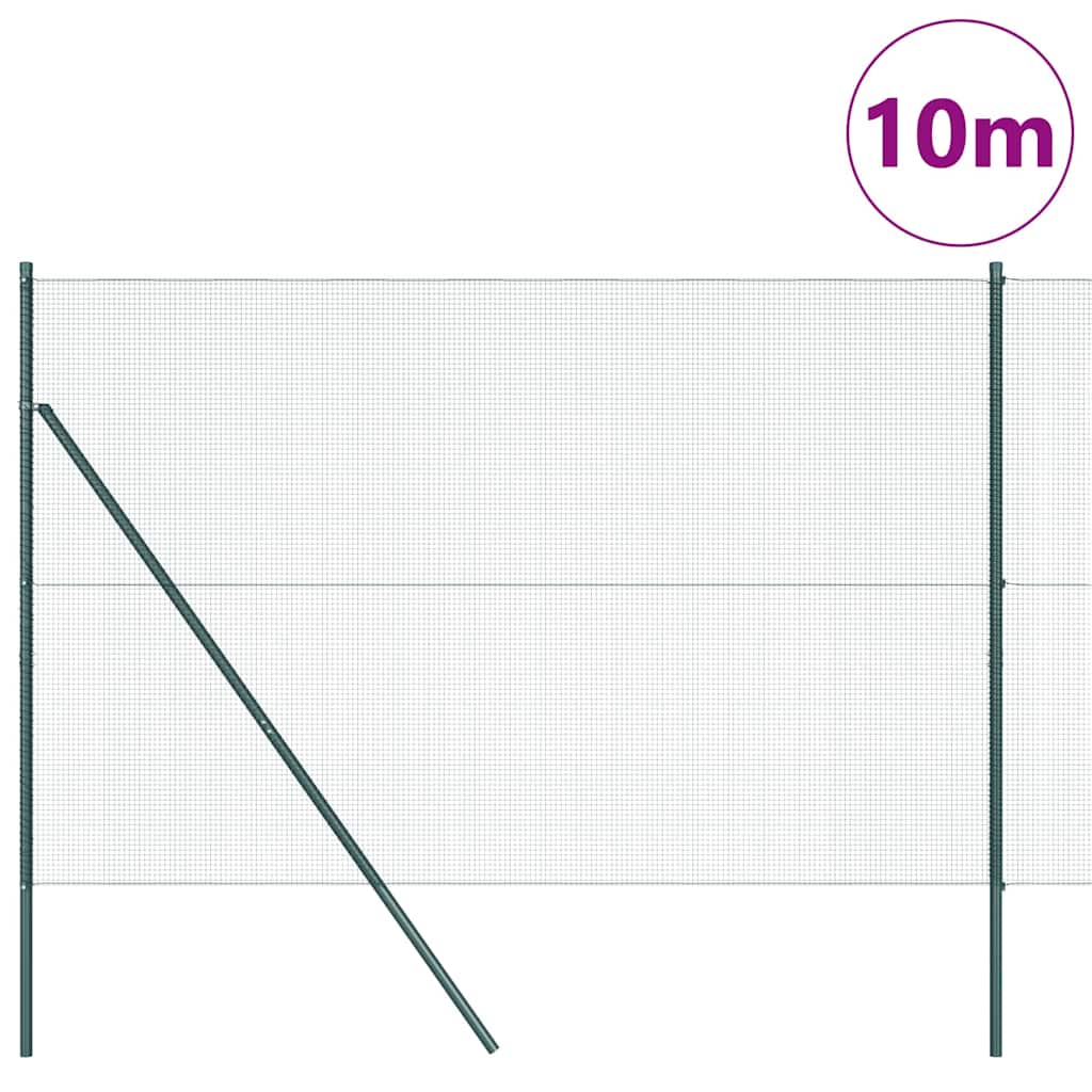 Vidaxl afrasteringspaal groen 10 x 1,5 m (12 x 12 mm gaas) staal