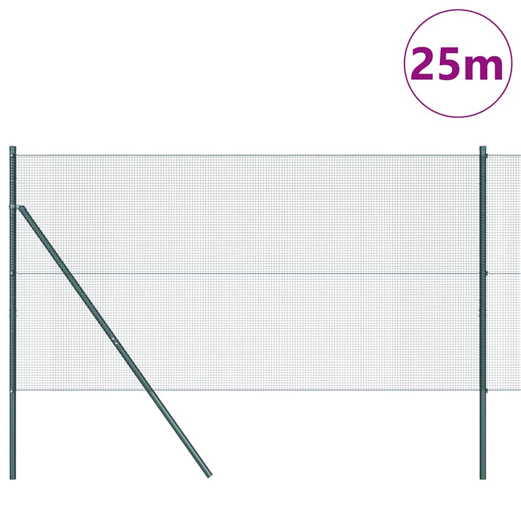 Vidaxl afrasteringspaal groen 25 x 1 m (12 x 12 mm gaas) staal