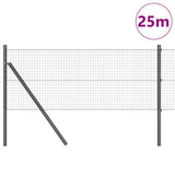 Vidaxl afrasteringspaal grijs 25 x 0,5 m (25 x 25 mm gaas) staal