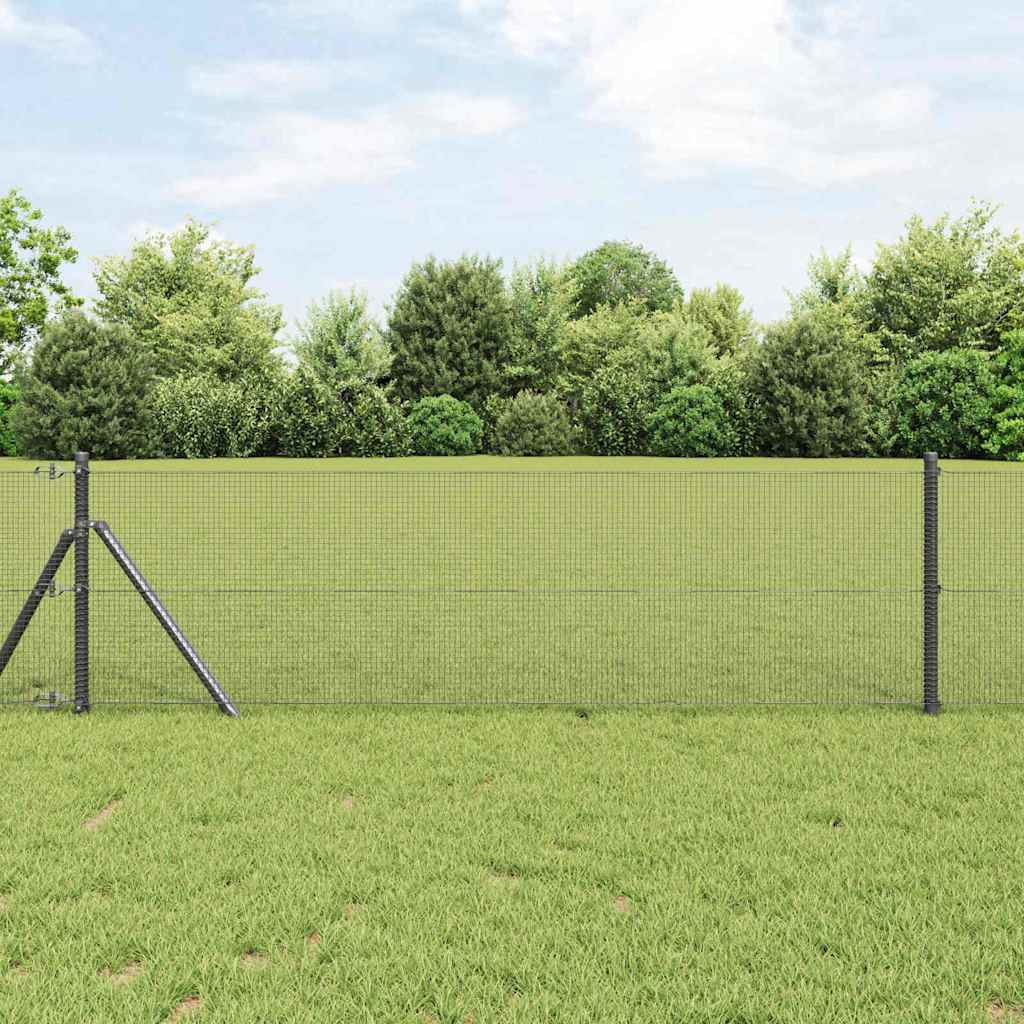 Vidaxl afrasteringspaal grijs 25 x 0,6 m (12 x 12 mm gaas)