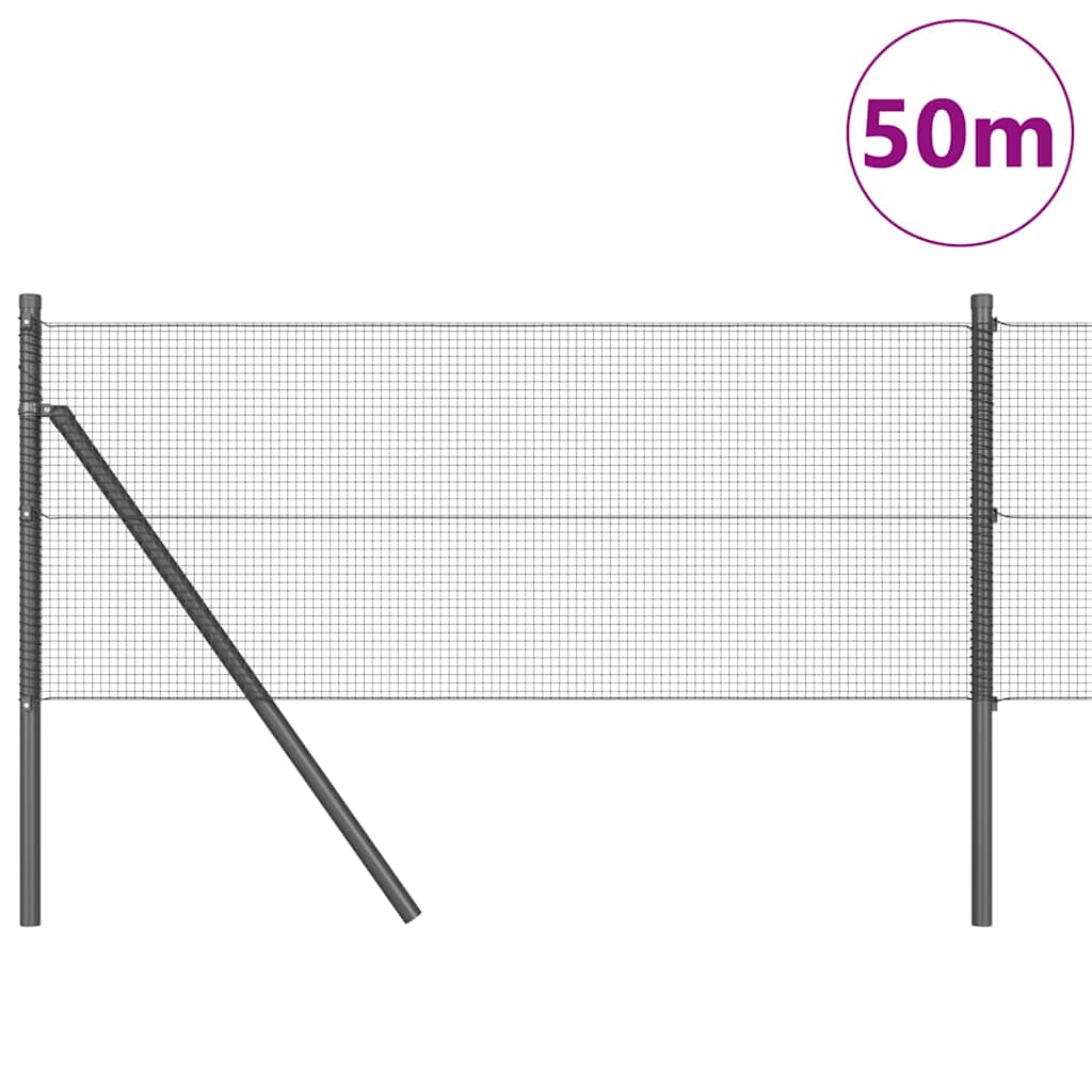 Vidaxl afrasteringspaal grijs 50 x 0,4 m (12 x 12 mm gaas)