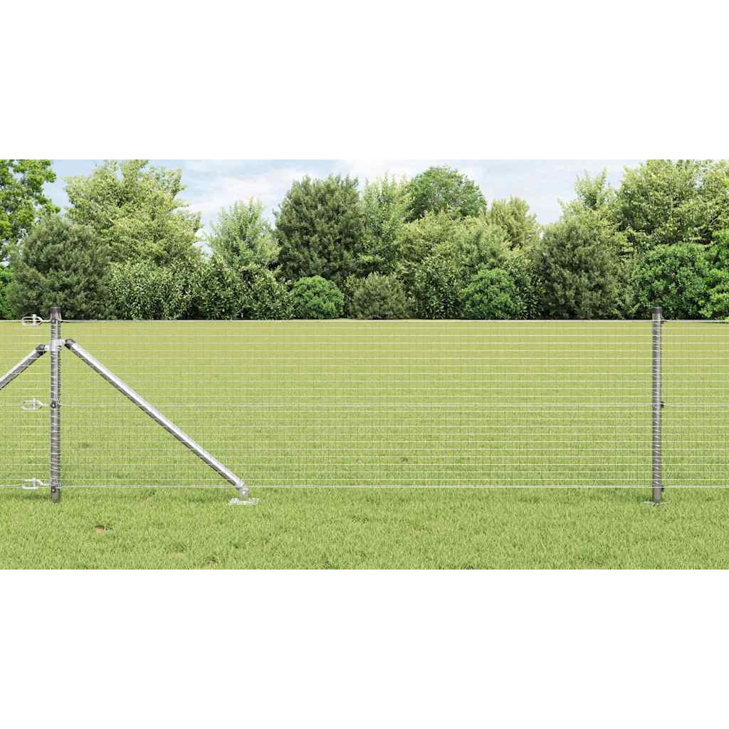 Vidaxl afrasteringspaal zilver 10 x 0,4 m (25 x 25 mm gaas) staal