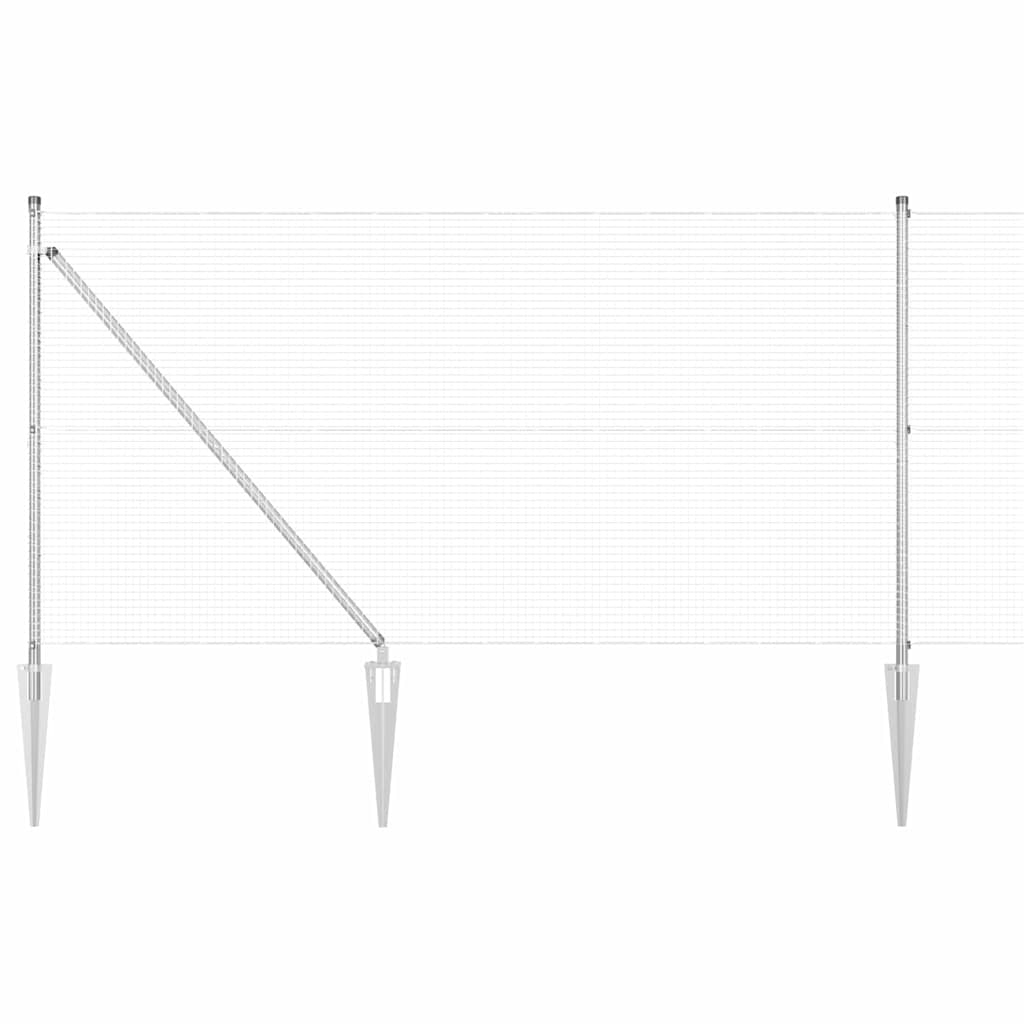 Vidaxl afrasteringspaal zilver 10 x 0,8 m (19 x 19 mm gaas) staal