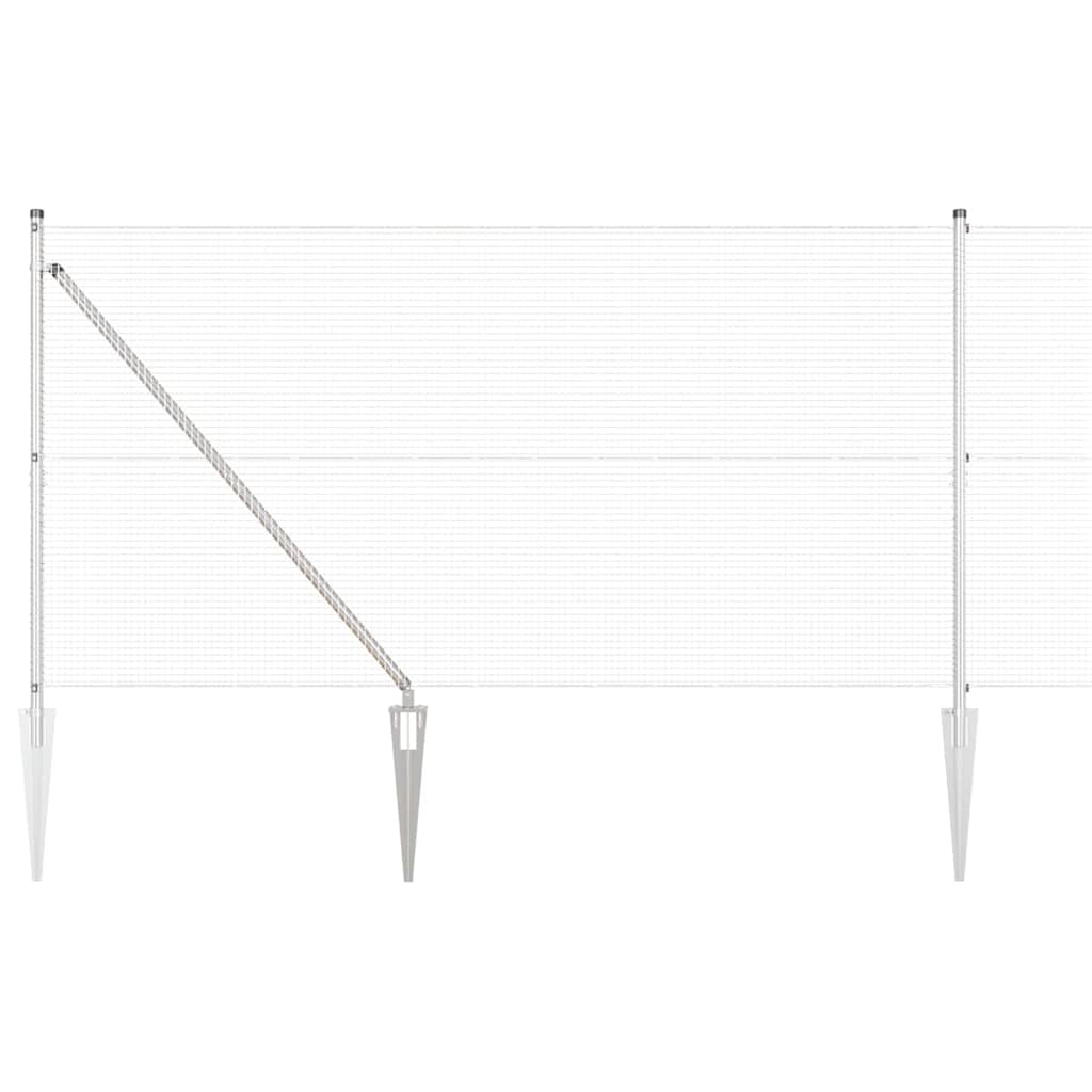 Vidaxl afrasteringspaal zilver 10 x 1,2 m (16 x 16 mm gaas) staal