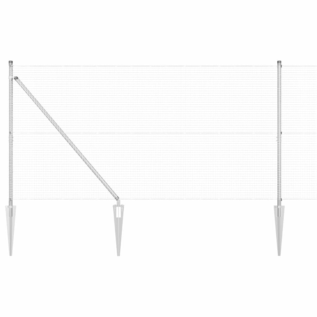 Vidaxl afrasteringspaal zilver 10 x 1,4 m (19 x 19 mm gaas) staal