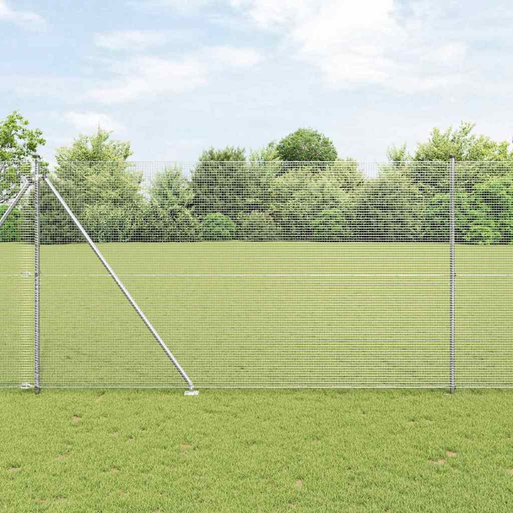 Vidaxl afrasteringspaal zilver 10 x 1,5 m (16 x 16 mm gaas) staal