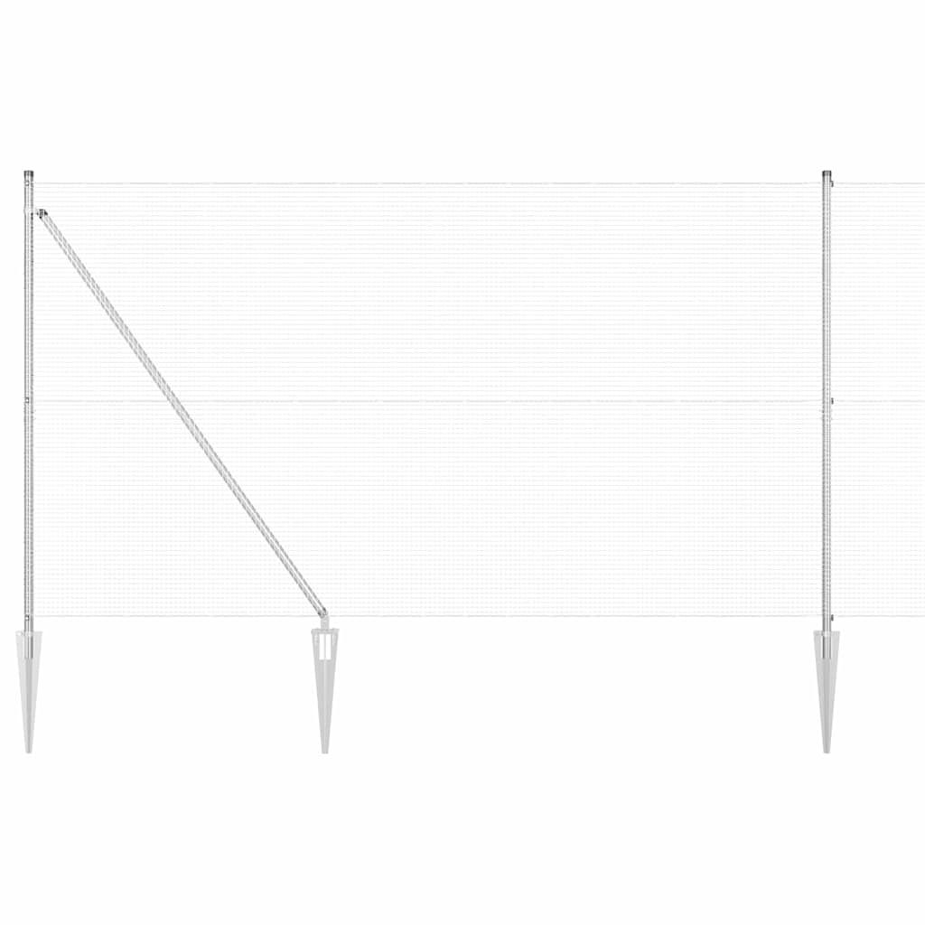 Vidaxl afrasteringspaal zilver 10 x 1,5 m (16 x 16 mm gaas) staal