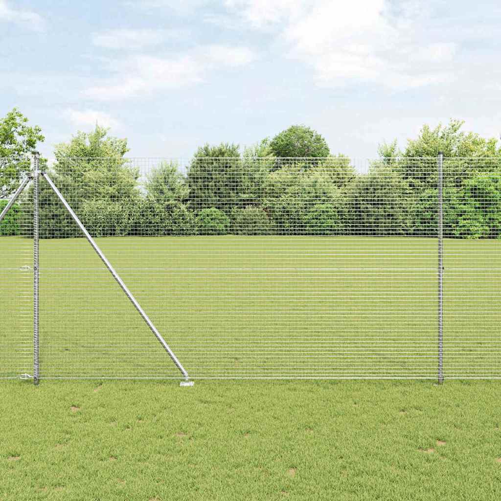 Vidaxl afrasteringspaal zilver 10 x 1,5 m (25 x 25 mm gaas) staal
