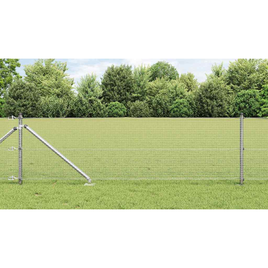 Vidaxl afrasteringspaal zilver 25 x 0,6 m (16 x 16 mm gaas) staal
