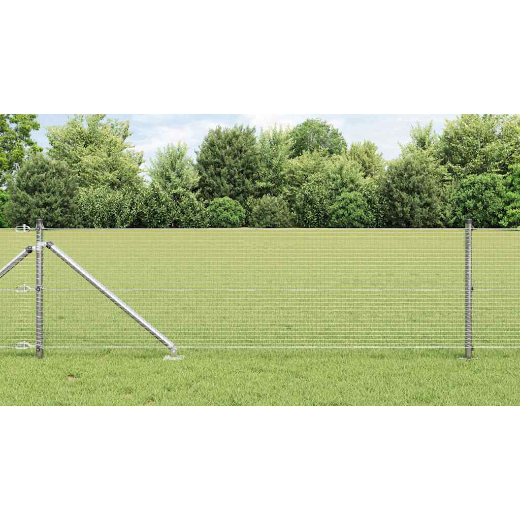 Vidaxl afrasteringspaal zilver 25 x 0,6 m (19 x 19 mm gaas) staal