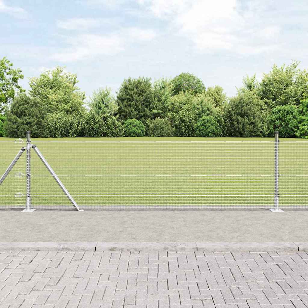 Vidaxl afrasteringspaal zilver 10 x 0,4 m (12 x 12 mm gaas) staal
