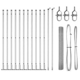 Vidaxl afrasteringspaal zilver 25 x 0,8 m (25 x 25 mm gaas) staal