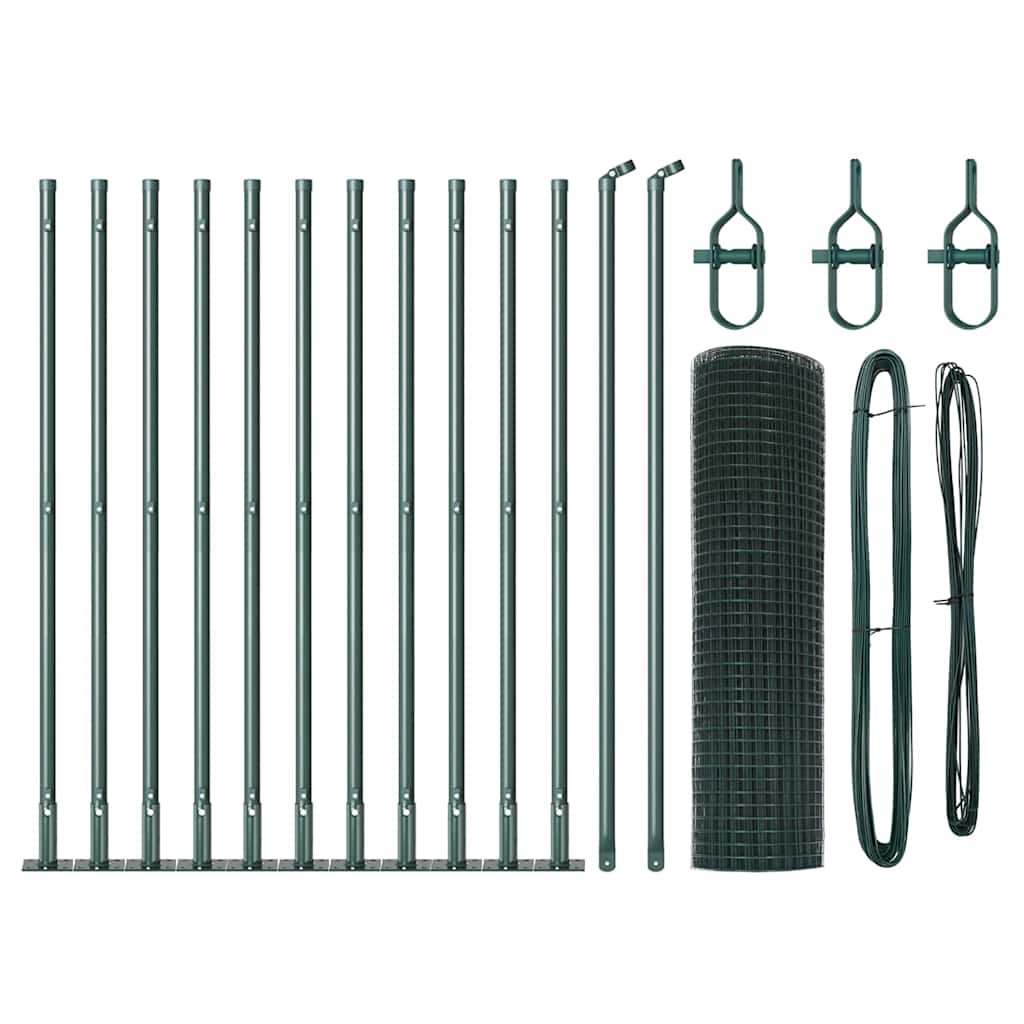 Vidaxl afrasteringspaal groen 25 x 0,4 m (25 x 25 mm gaas)