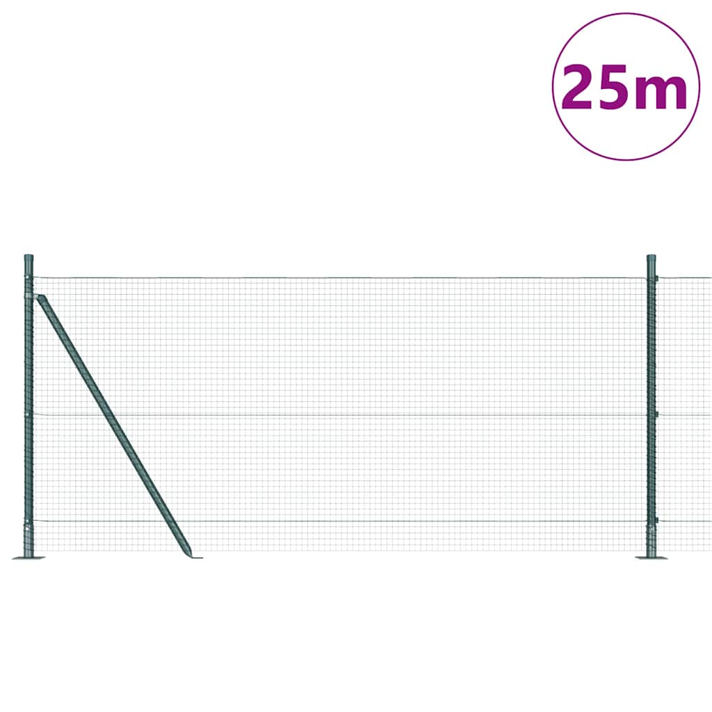 Vidaxl afrasteringspaal groen 25 x 1 m (19 x 19 mm gaas) staal