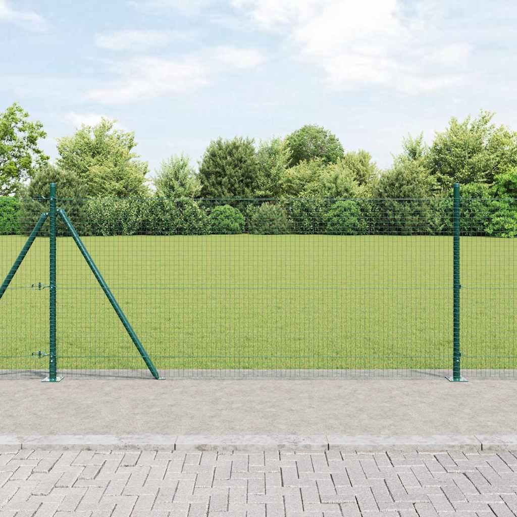 Vidaxl afrasteringspaal groen 25 x 1 m (25 x 25 mm gaas) staal