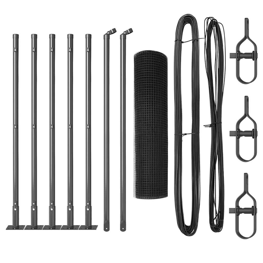 Vidaxl afrasteringspaal grijs 10 x 0,4 m (16 x 16 mm gaas)