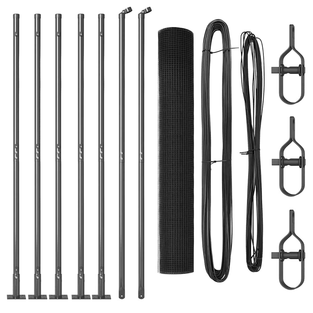 Vidaxl afrasteringspaal grijs 10 x 1,2 m (19 x 19 mm gaas)